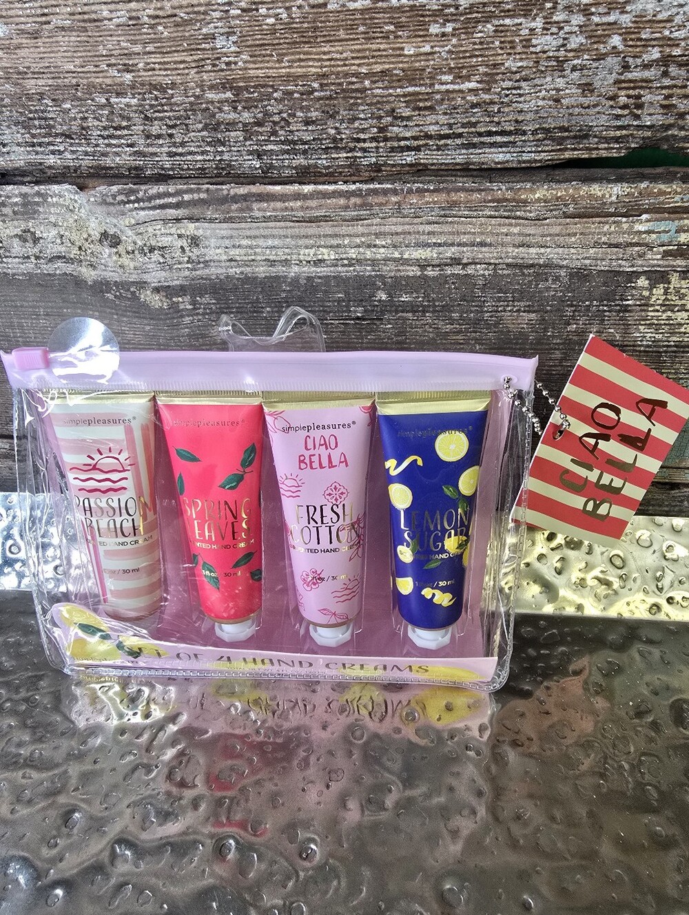 Simple Pleasures Pink Lemon Sugar & Fresh Cotton Hand Cream Set, NWT